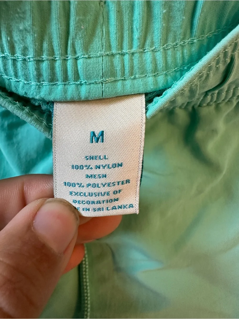 Mens Caribbean Swimwear Teal Blue Size Medium Shorts with Pockets